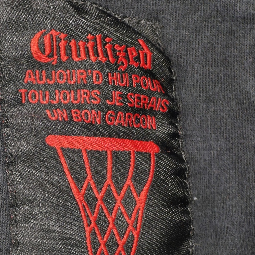 CivilizeD Black Basketball Teddy Bear Rhinestone Zip Hoodie Small Streetwear Y2K - Picture 4 of 12